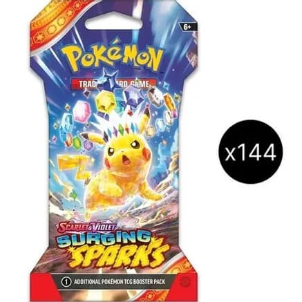 Surging Sparks Sleeved Booster Pack Case — sealed Pokémon TCG product