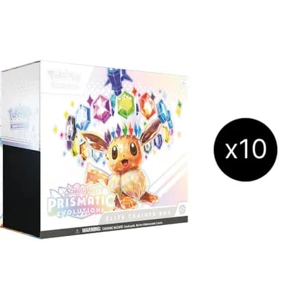 Prismatic Evolutions Elite Trainer Box Case — sealed Pokémon TCG product