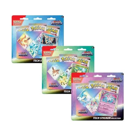 Prismatic Evolutions Tech Sticker Collection [Set of 3] — sealed Pokémon TCG product