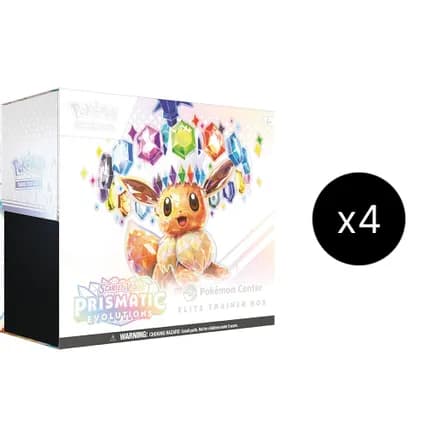 Prismatic Evolutions Pokemon Center Elite Trainer Box (Exclusive) Case — sealed Pokémon TCG product