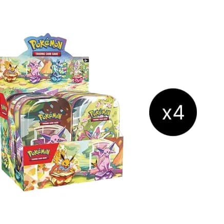 Prismatic Evolutions Mini Tin Display Case — sealed Pokémon TCG product