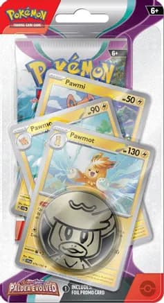 Paldea Evolved Premium Checklane Blister [Pawmot] — sealed Pokémon TCG product