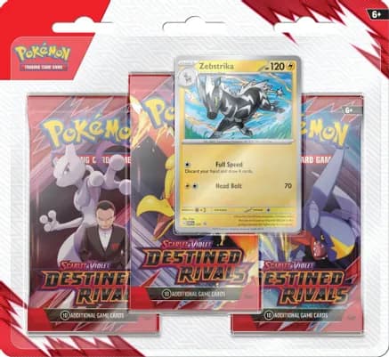Destined Rivals 3 Pack Blister [Zebstrika] — sealed Pokémon TCG product
