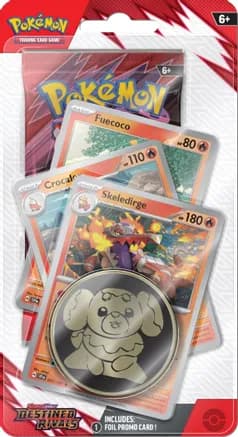 Destined Rivals Premium Checklane Blister [Skeledirge] — sealed Pokémon TCG product