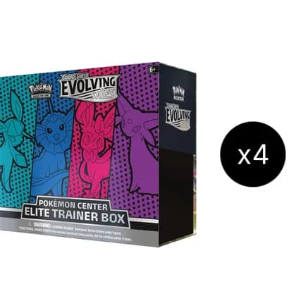 Evolving Skies Pokemon Center Elite Trainer Box Case [Glaceon/Vaporeon/Sylveon/Espeon] (Exclusive) — sealed Pokémon TCG product