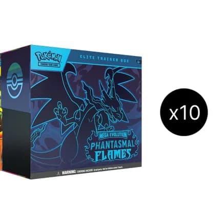 Phantasmal Flames Elite Trainer Box Case — sealed Pokémon TCG product