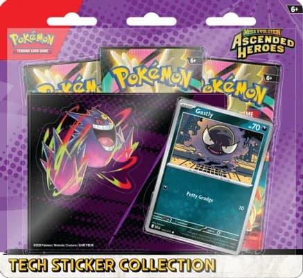 Mega Evolution: Ascended Heroes Tech Sticker Collection - Gastly — sealed Pokémon TCG product