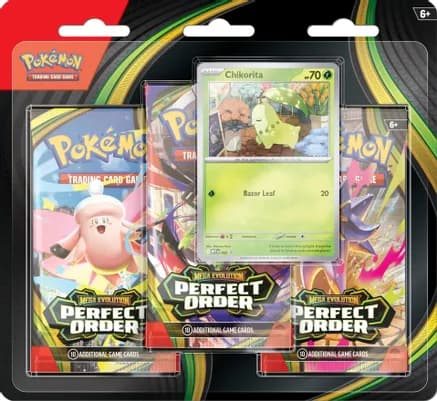 Perfect Order 3 Pack Blister [Chikorita] — sealed Pokémon TCG product
