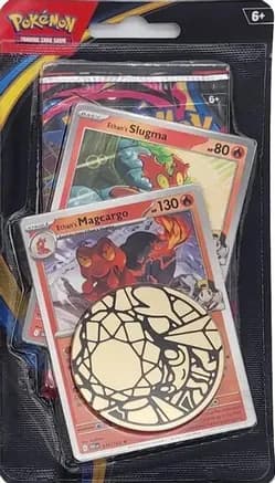 Phantasmal Flames Premium Checklane Blister [Ethan's Magcargo] — sealed Pokémon TCG product