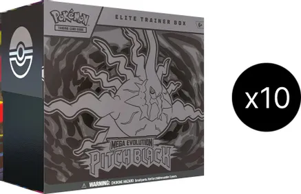 Pitch Black Elite Trainer Box Case — sealed Pokémon TCG product