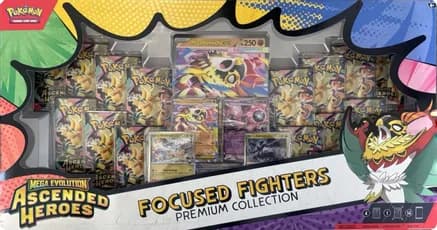 Ascended Heroes Focused Fighters Premium Collection (Sam's Club) — sealed Pokémon TCG product