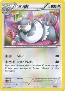 Purugly (19) — XY Trainer Kit: Pikachu Libre & Suicune 19