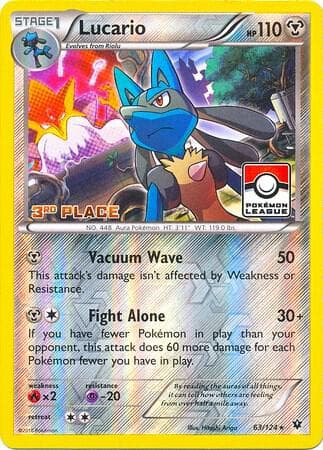 Lucario - 63/124 (Pokemon League) [3rd Place] — League & Championship Cards 63 Pokémon card