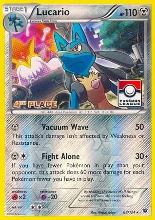Lucario - 63/124 (Pokemon League) [4th Place] — League & Championship Cards 63 Pokémon card