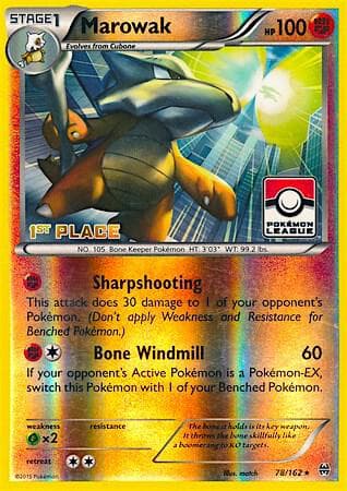 Marowak - 78/162 (Pokemon League) [1st Place] — League & Championship Cards 78 Pokémon card