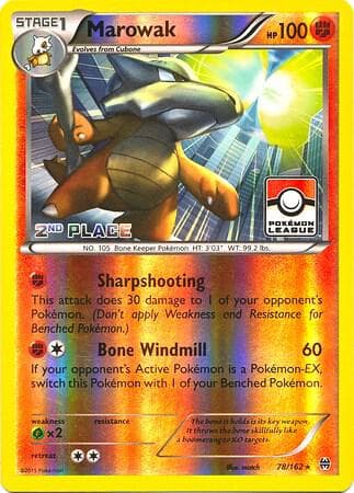Marowak - 78/162 (Pokemon League) [2nd Place] — League & Championship Cards 78 Pokémon card