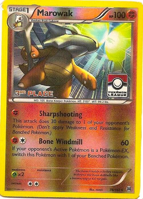 Marowak - 78/162 (Pokemon League) [3rd Place] — League & Championship Cards 78 Pokémon card
