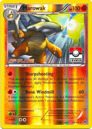 Marowak - 78/162 (Pokemon League) [4th Place] — League & Championship Cards 78 Pokémon card