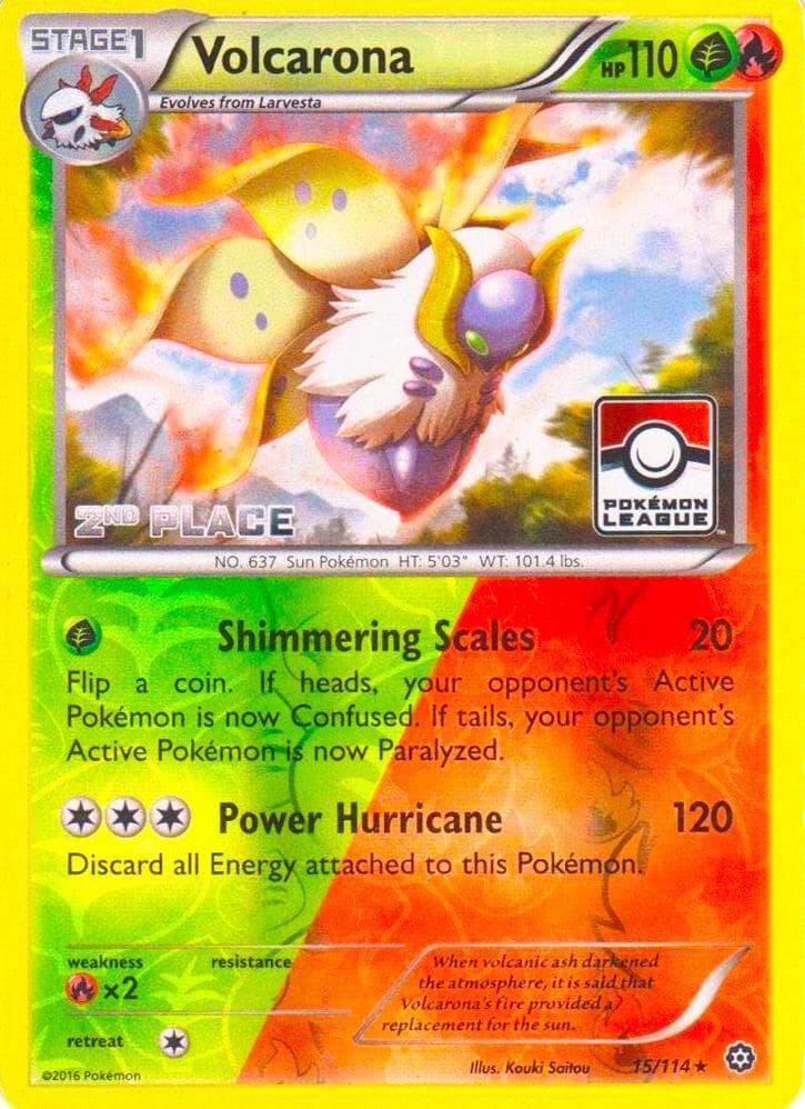 Volcarona - 15/114 (Pokemon League) [2nd Place] — League & Championship Cards 15 Pokémon card