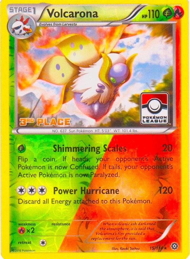 Volcarona - 15/114 (Pokemon League) [3rd Place] — League & Championship Cards 15 Pokémon card