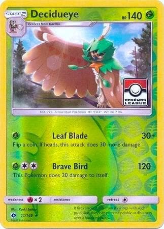 Decidueye - 11/149 (Pokemon League) — League & Championship Cards 11 Pokémon card