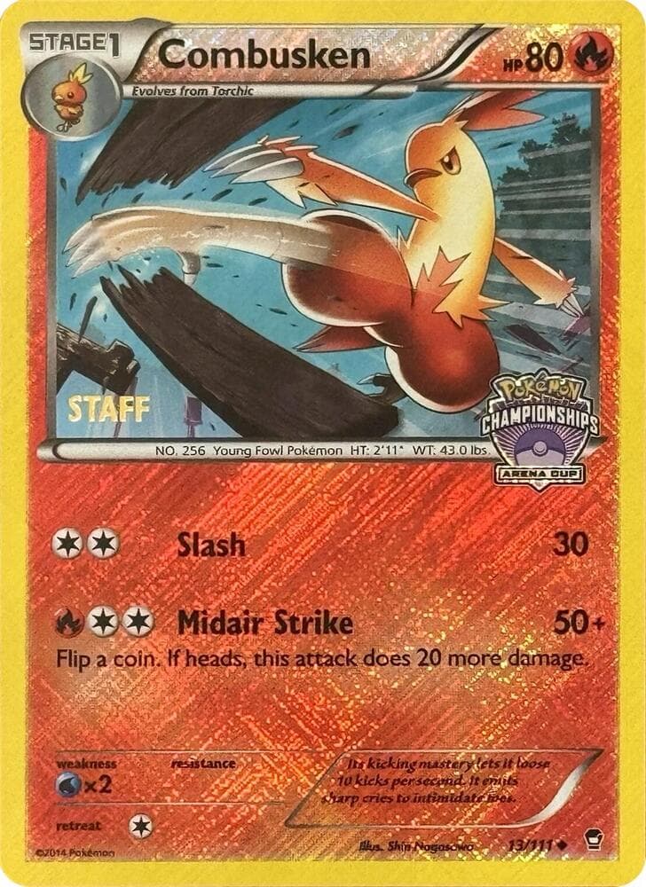Combusken - 13/111 (Arena Cup Championships) [Staff] — League & Championship Cards 13 Pokémon card