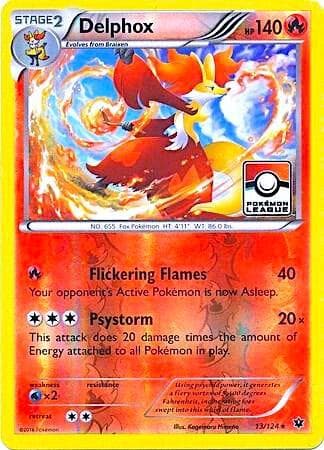 Delphox - 13/124 (Pokemon League) — League & Championship Cards 13 Pokémon card