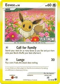 Eevee - 62/100 [Platinum] — Burger King Promos 62