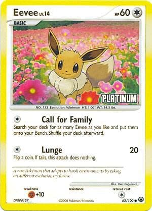 Eevee - 62/100 [Platinum] — Burger King Promos 62 Pokémon card