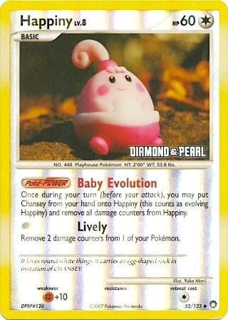 Happiny - 52/123 [Diamond & Pearl] — Burger King Promos 52 Pokémon card