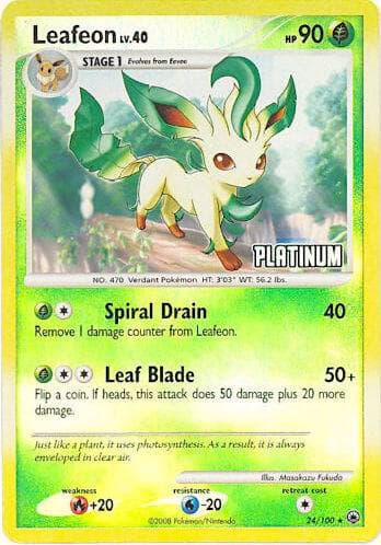 Leafeon - 24/100 [Platinum] — Burger King Promos 24 Pokémon card