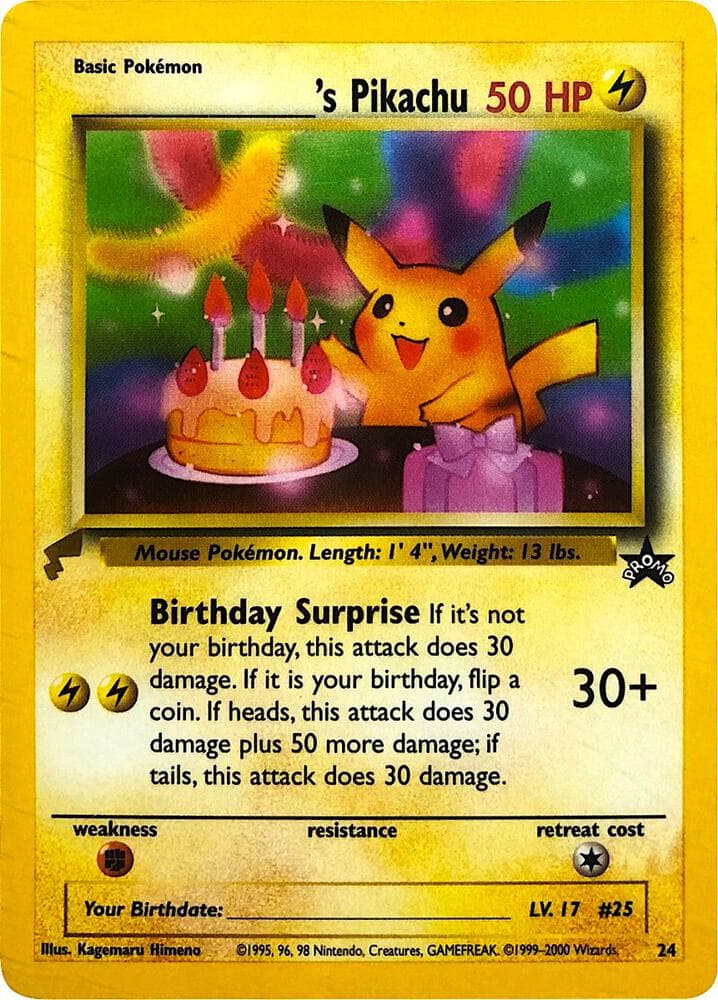 ______'s Pikachu — Pikachu World Collection Promos 24 Pokémon card