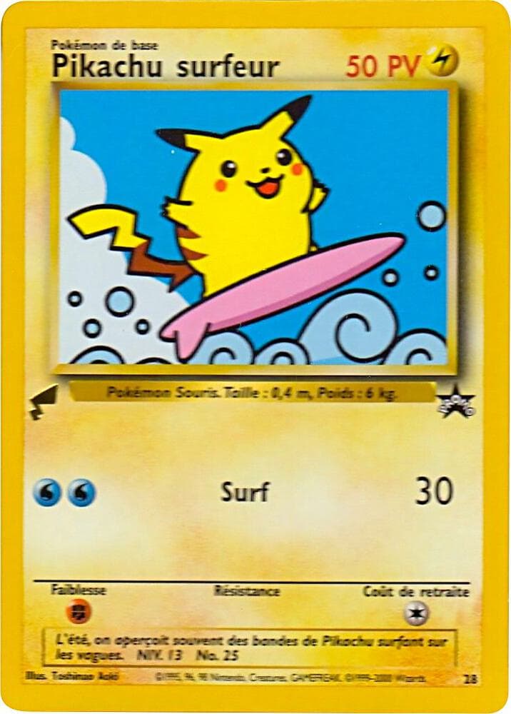Pikachu (Surfing) — Pikachu World Collection Promos 28 Pokémon card