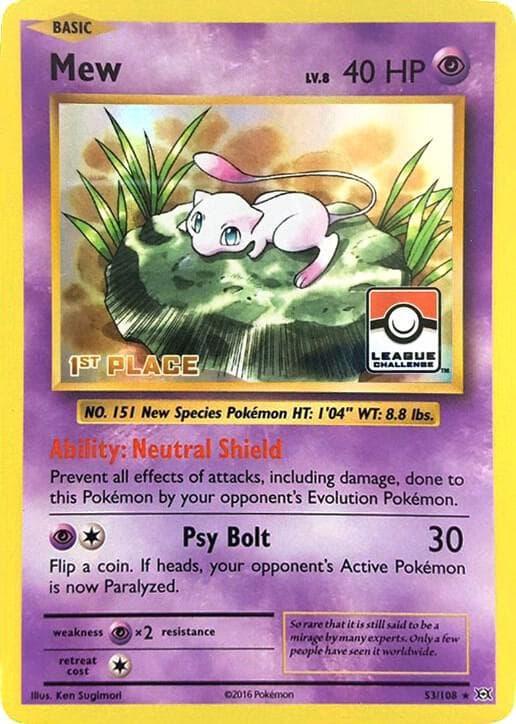 Mew - 53/108 (League Challenge) [1st Place] — League & Championship Cards 53 Pokémon card
