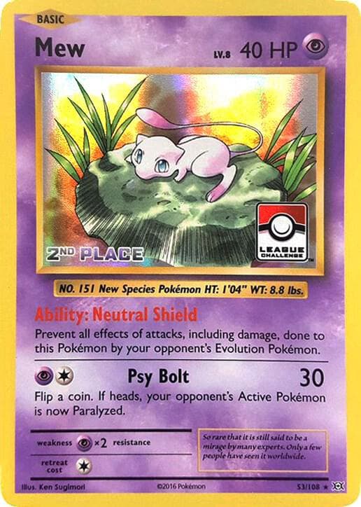 Mew - 53/108 (League Challenge) [2nd Place] — League & Championship Cards 53 Pokémon card