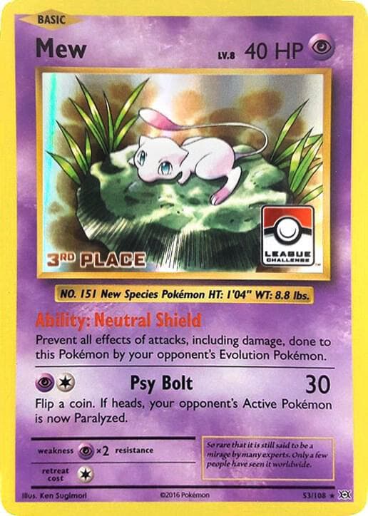 Mew - 53/108 (League Challenge) [3rd Place] — League & Championship Cards 53 Pokémon card