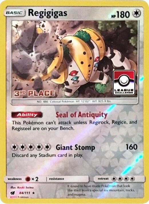 Regigigas - 84/111 (League Challenge) [3rd Place] — League & Championship Cards 84 Pokémon card