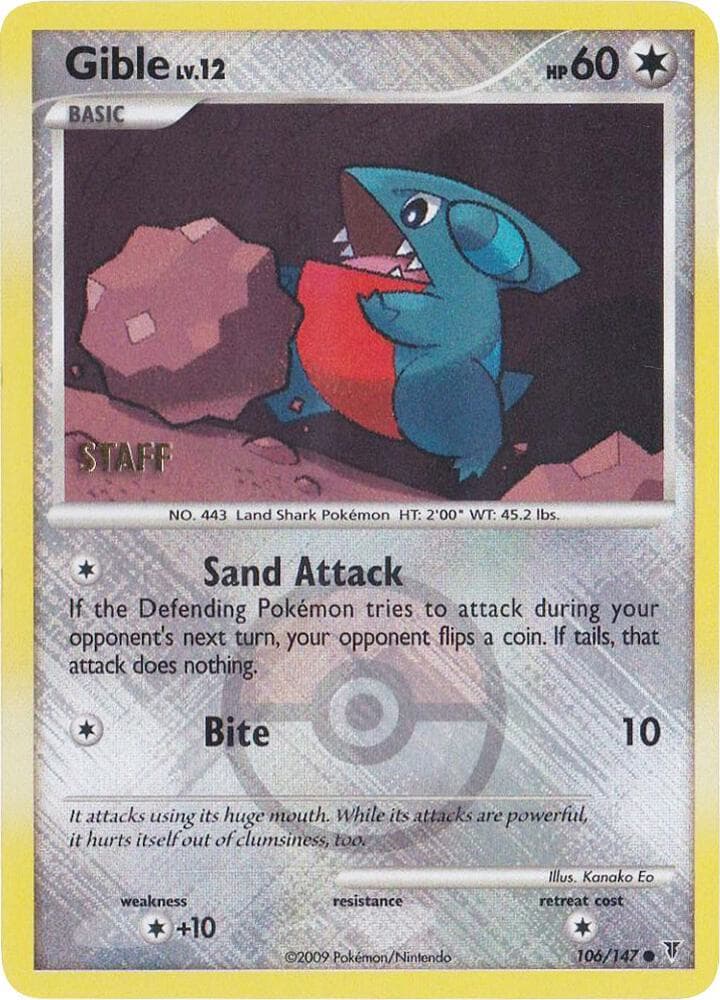 Gible - 106/147 (Championship Promo) [Staff] — League & Championship Cards 106 Pokémon card