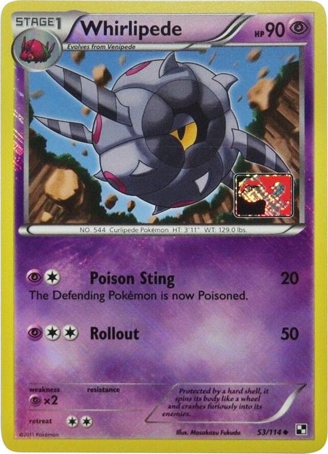 Whirlipede - 53/114 (League Promo) — League & Championship Cards 53 Pokémon card