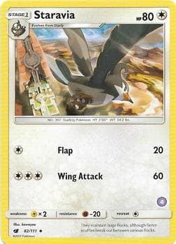 Staravia (4) — SM Trainer Kit: Alolan Sandslash & Alolan Ninetales 82 Pokémon card
