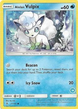 Alolan Vulpix (14) — SM Trainer Kit: Alolan Sandslash & Alolan Ninetales 21 Pokémon card