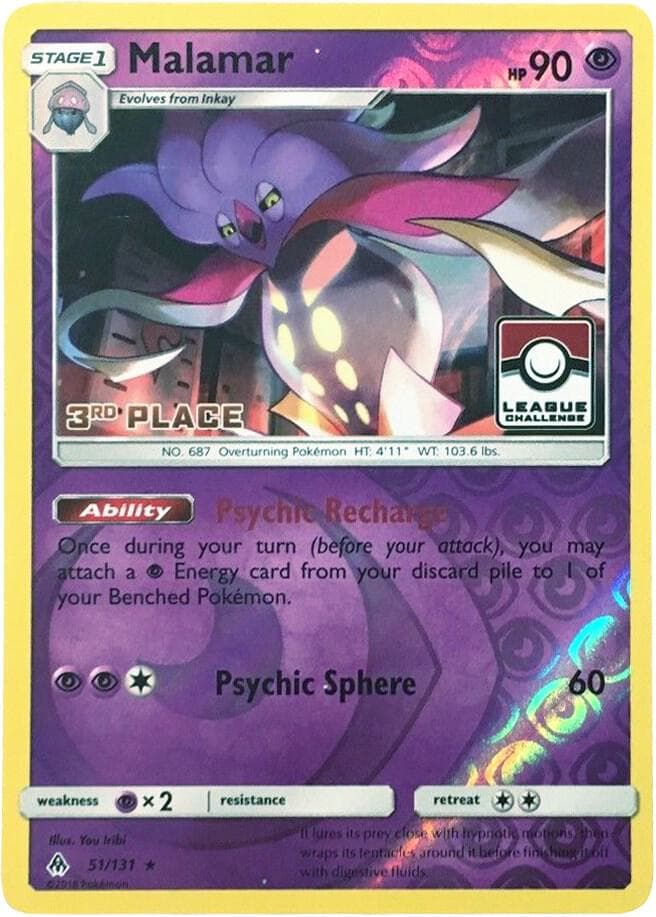 Malamar - 51/131 (League Challenge) [3rd Place] — League & Championship Cards 51 Pokémon card