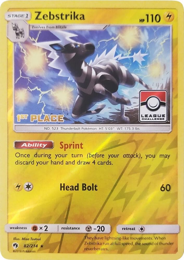 Zebstrika - 82/214 (League Challenge) [1st Place] — League & Championship Cards 82 Pokémon card