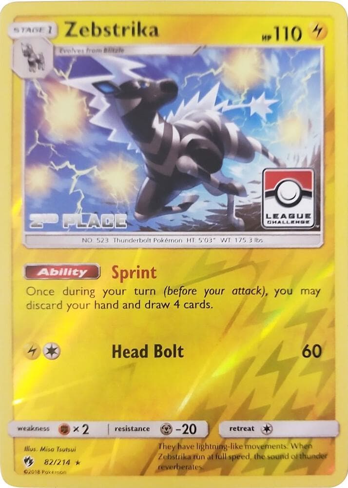 Zebstrika - 82/214 (League Challenge) [2nd Place] — League & Championship Cards 82 Pokémon card