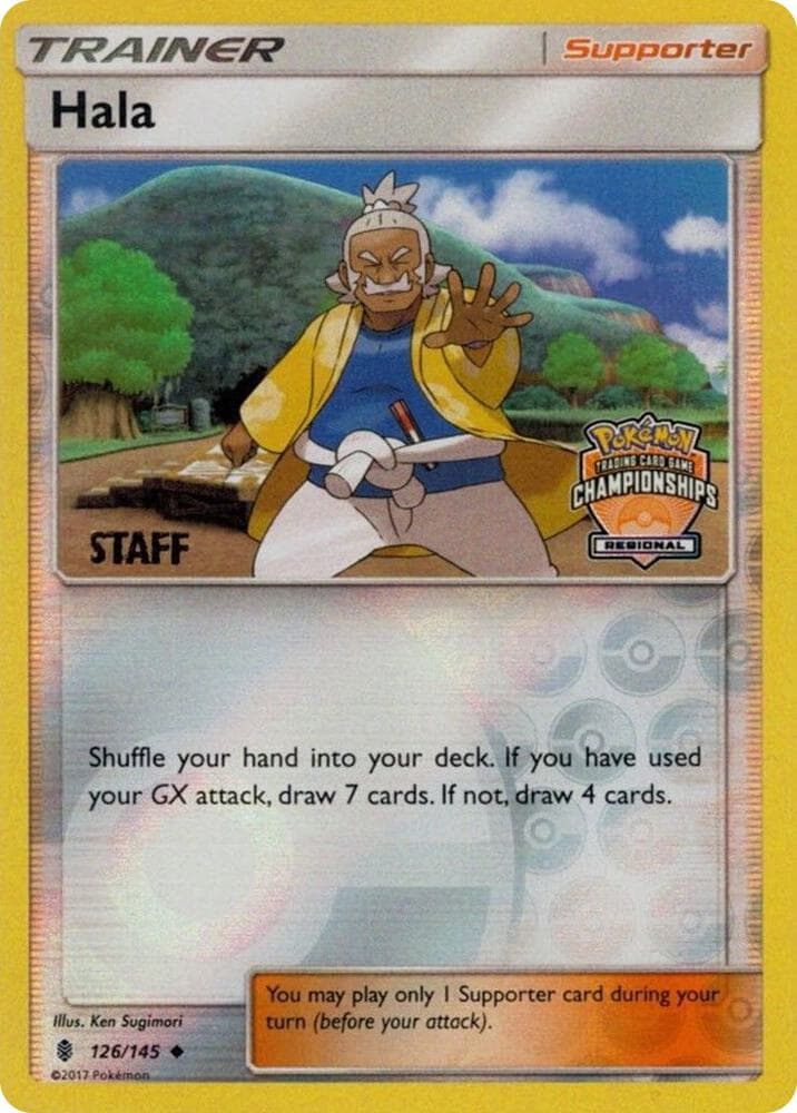 Hala - 126/145 (Regional Championships) [Staff] — League & Championship Cards 126 Pokémon card