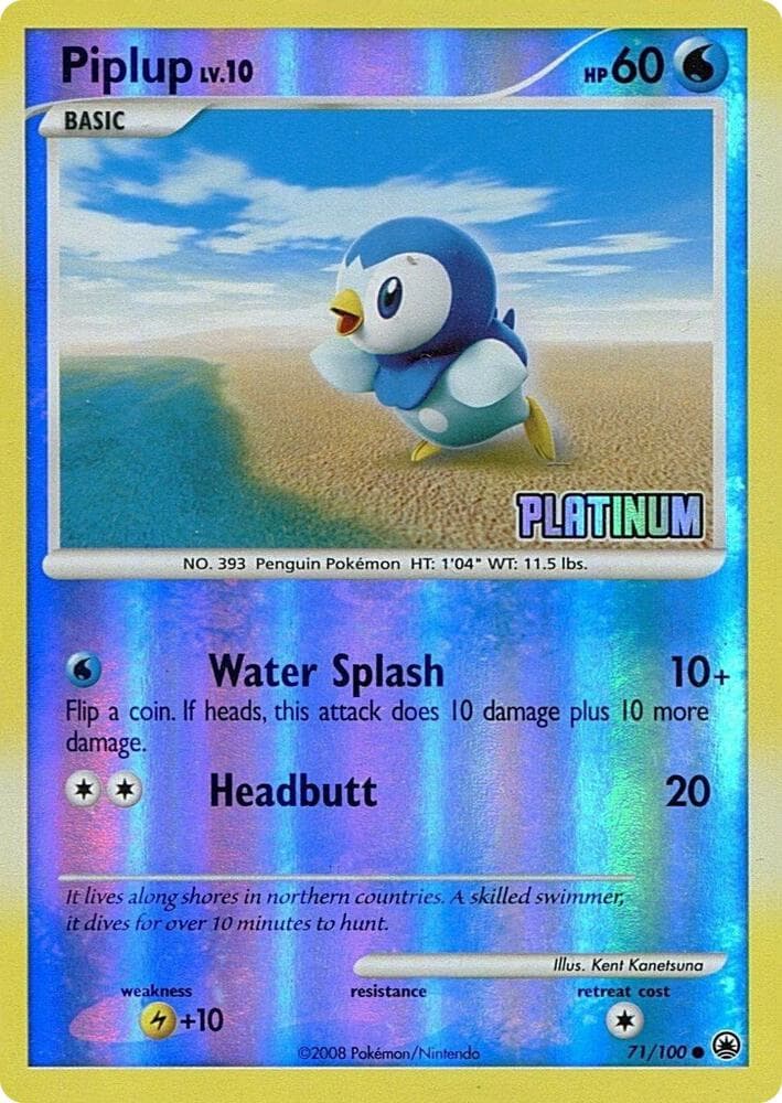 Piplup - 71/100 [Platinum] — Burger King Promos 71 Pokémon card