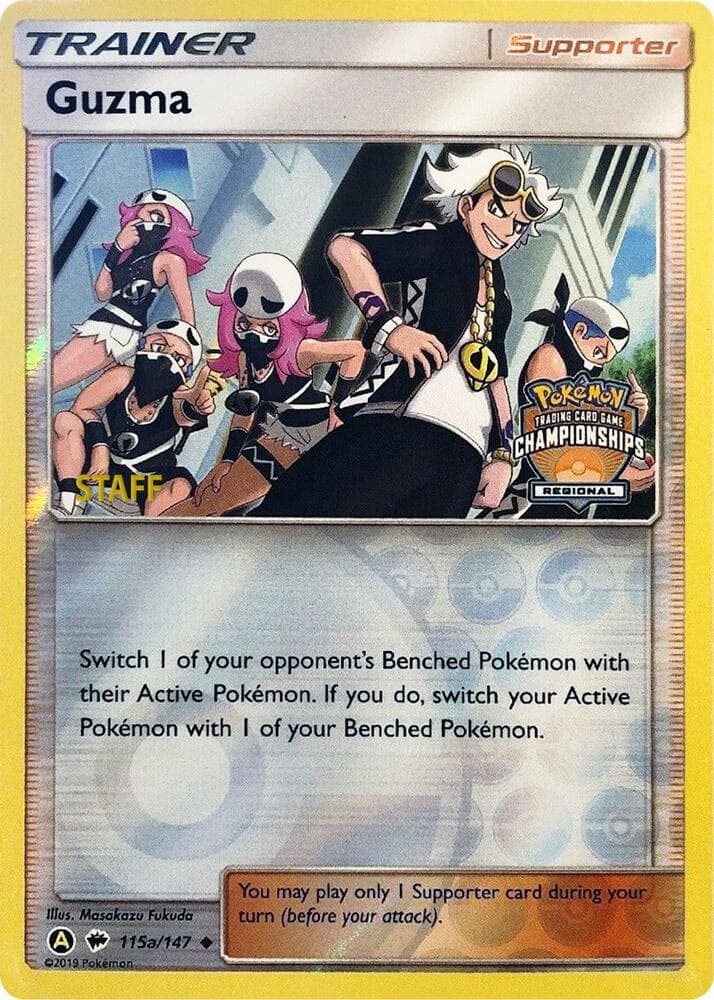 Guzma - 115a/147 (Regional Championships) [Staff] — League & Championship Cards 115a Pokémon card