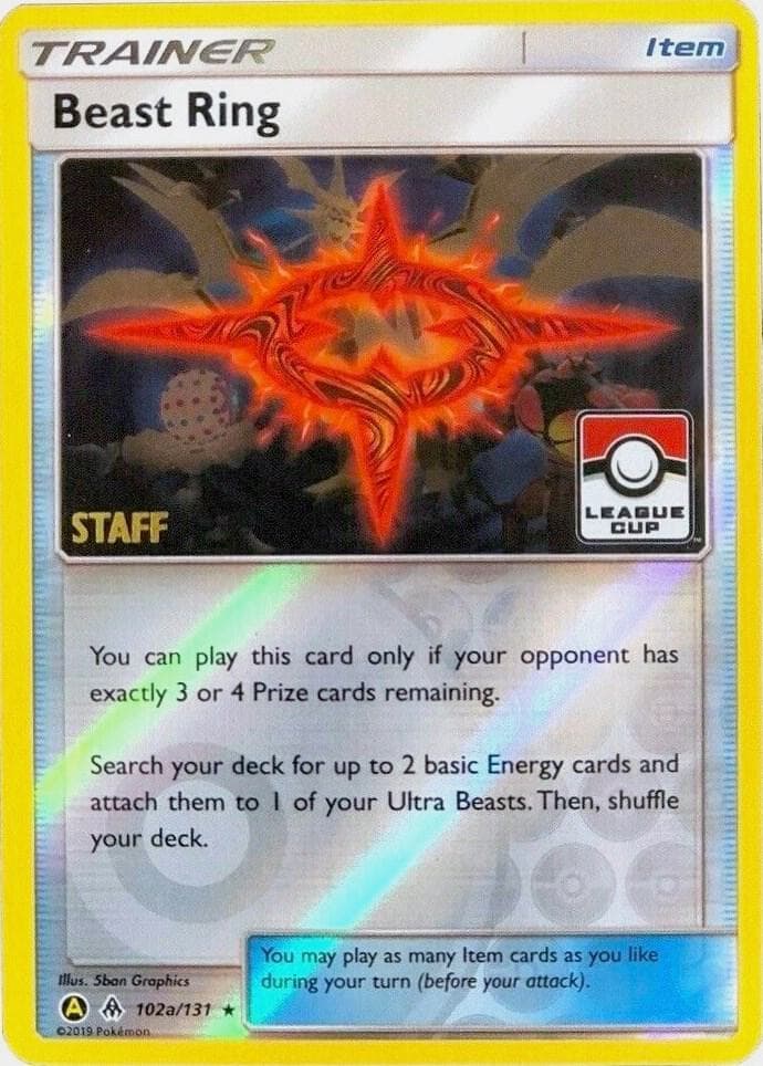 Beast Ring - 102a/131 (League Cup) [Staff] — League & Championship Cards 102a Pokémon card