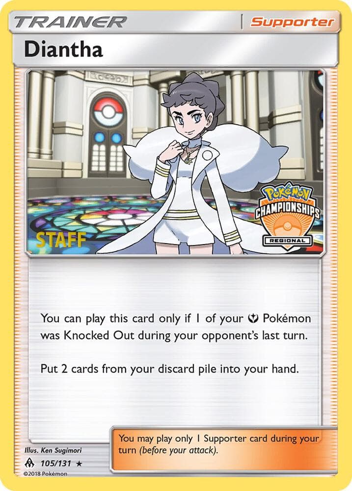 Diantha - 105/131 (Regional Championships) [Staff] — League & Championship Cards 105 Pokémon card