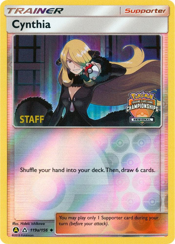 Cynthia - 119a/156 (Regional Championships) [Staff] — League & Championship Cards 119a Pokémon card